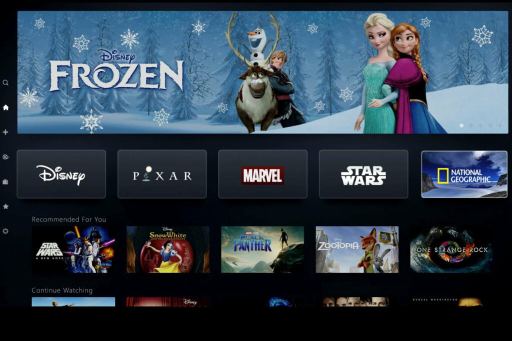 Disney Plus interface