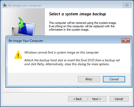 Windows 10 re-image your computer message