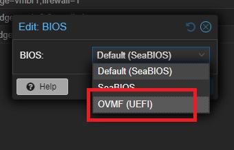 How to Convert a Proxmox Windows Guest from BIOS to UEFI Select UEFI