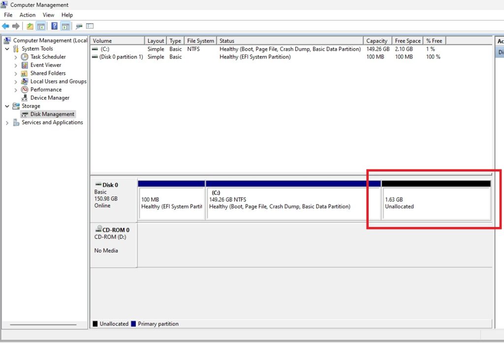 Move Windows Recovery Partition Correctly disk manager