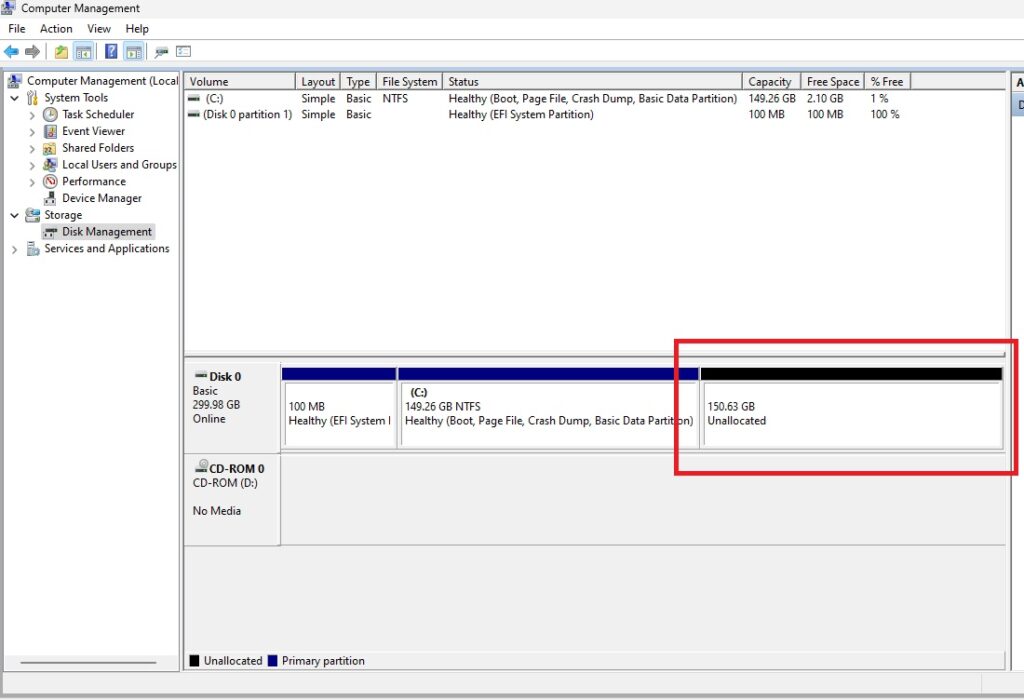 Move Windows Recovery Partition Correctly disk manager 2